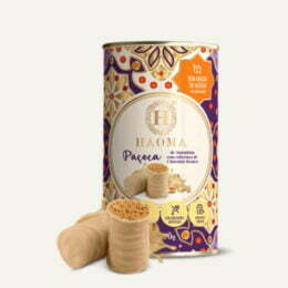 Paçoca de amendoim com cobertura de chocolate branco lata