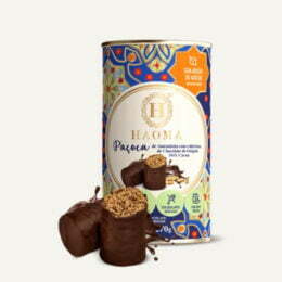 Paçoca de amendoim com cobertura de chocolate lata